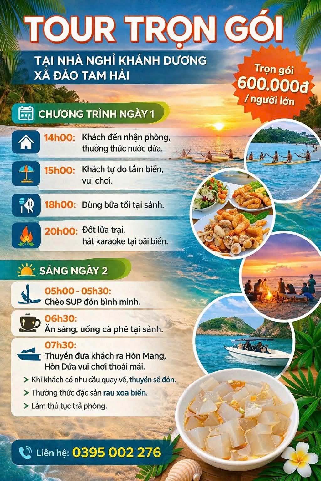 Tour trọn gói tại Tam Hải